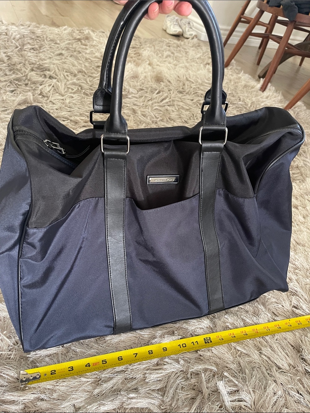 Michael Kors Black and Navy Duffel Bag